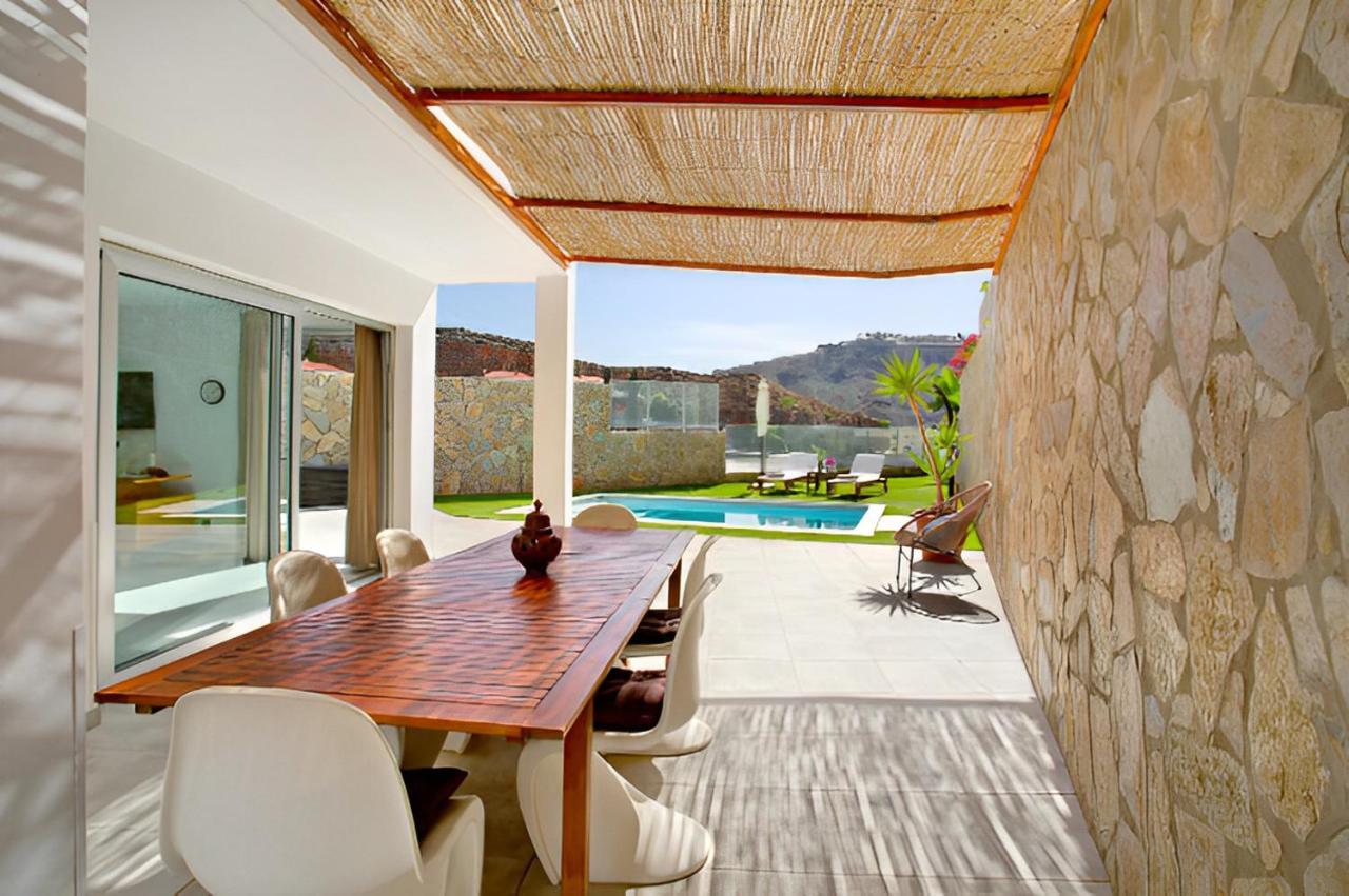Dream Villa With Heated Pool, Rooftop & Ocean Views Mogán 外观 照片