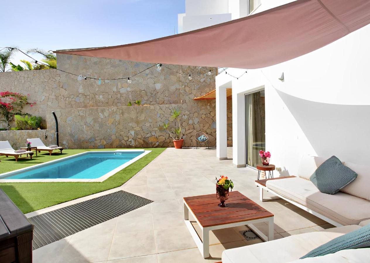 Dream Villa With Heated Pool, Rooftop & Ocean Views Mogán 外观 照片