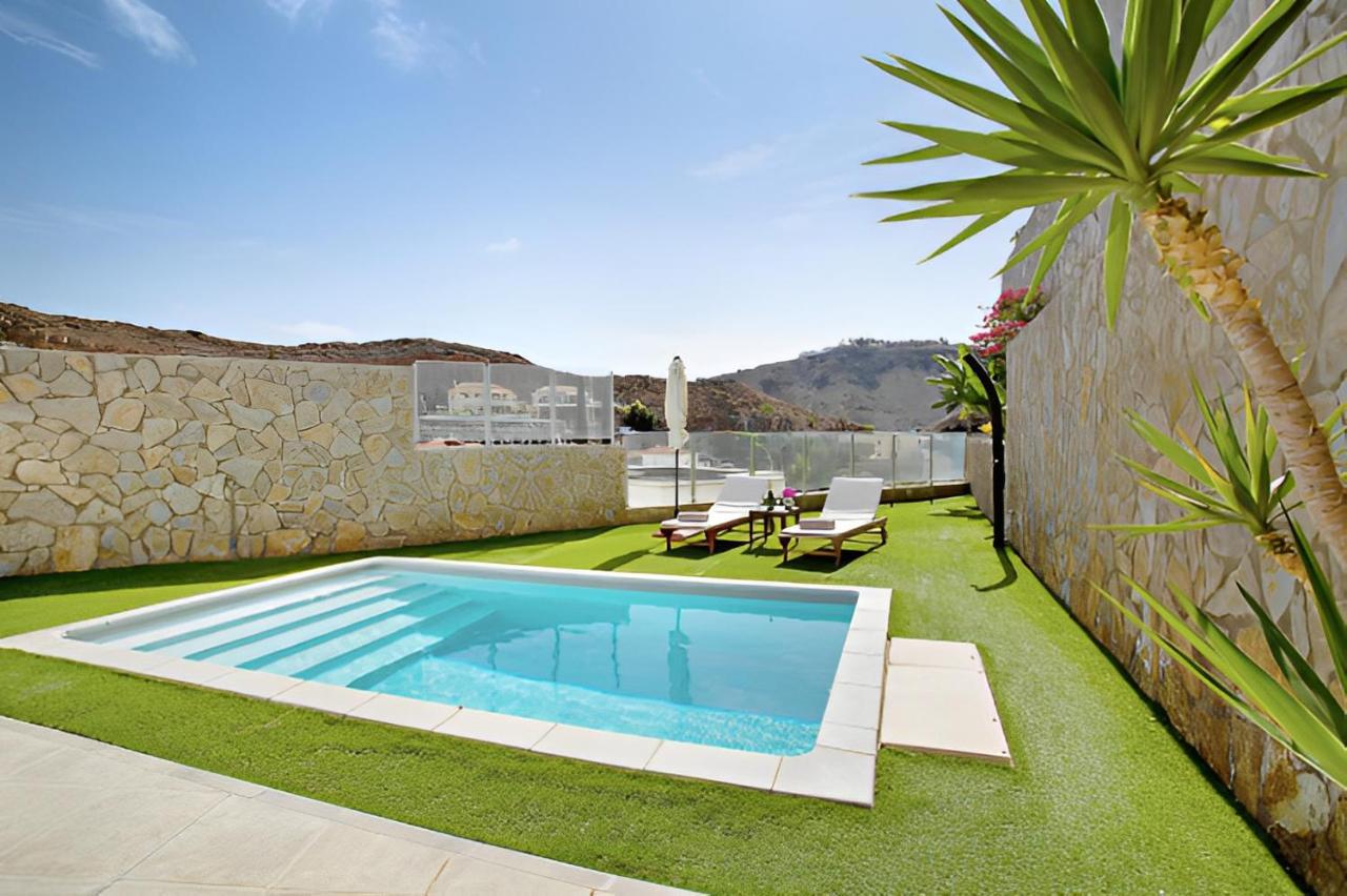 Dream Villa With Heated Pool, Rooftop & Ocean Views Mogán 外观 照片