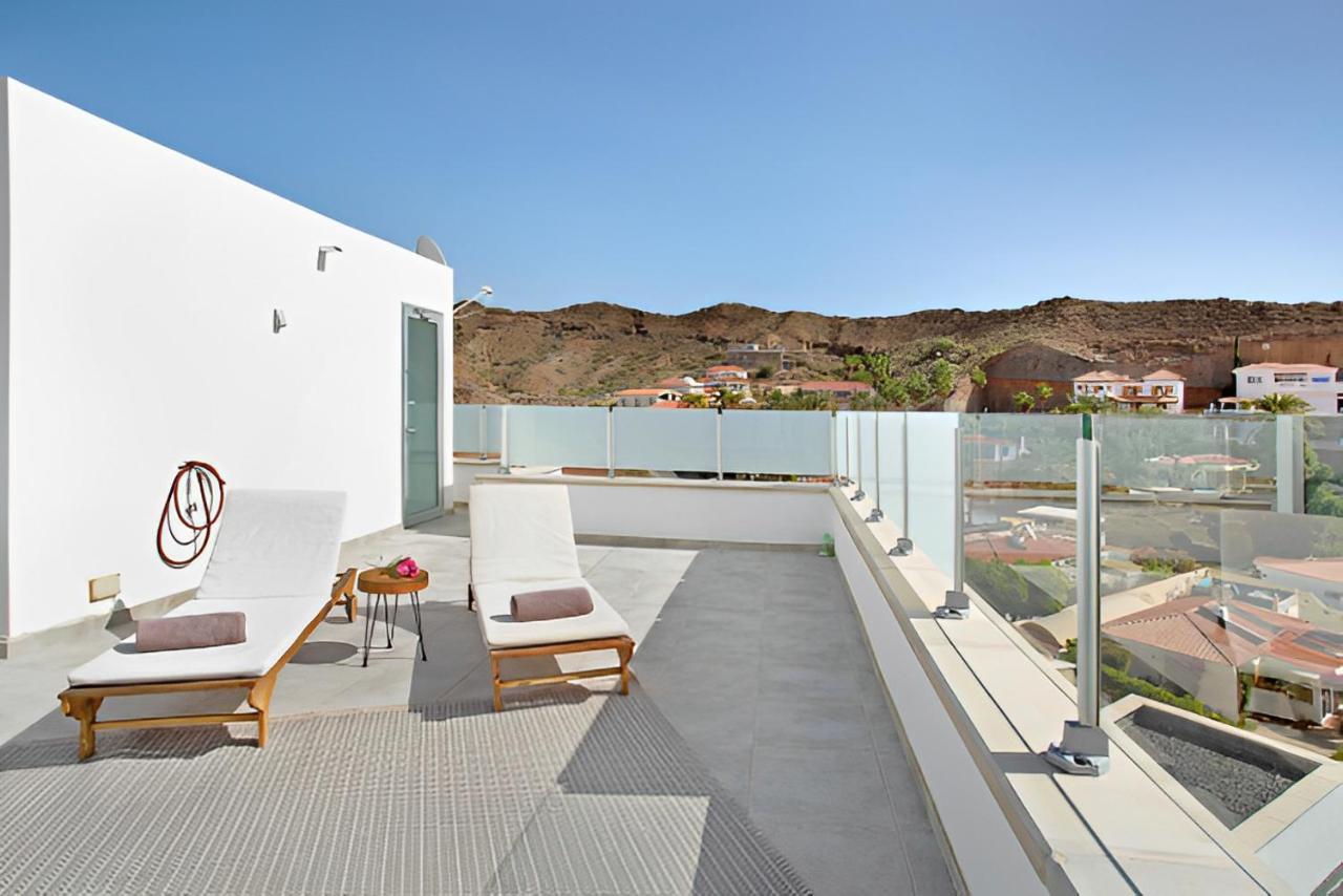 Dream Villa With Heated Pool, Rooftop & Ocean Views Mogán 外观 照片