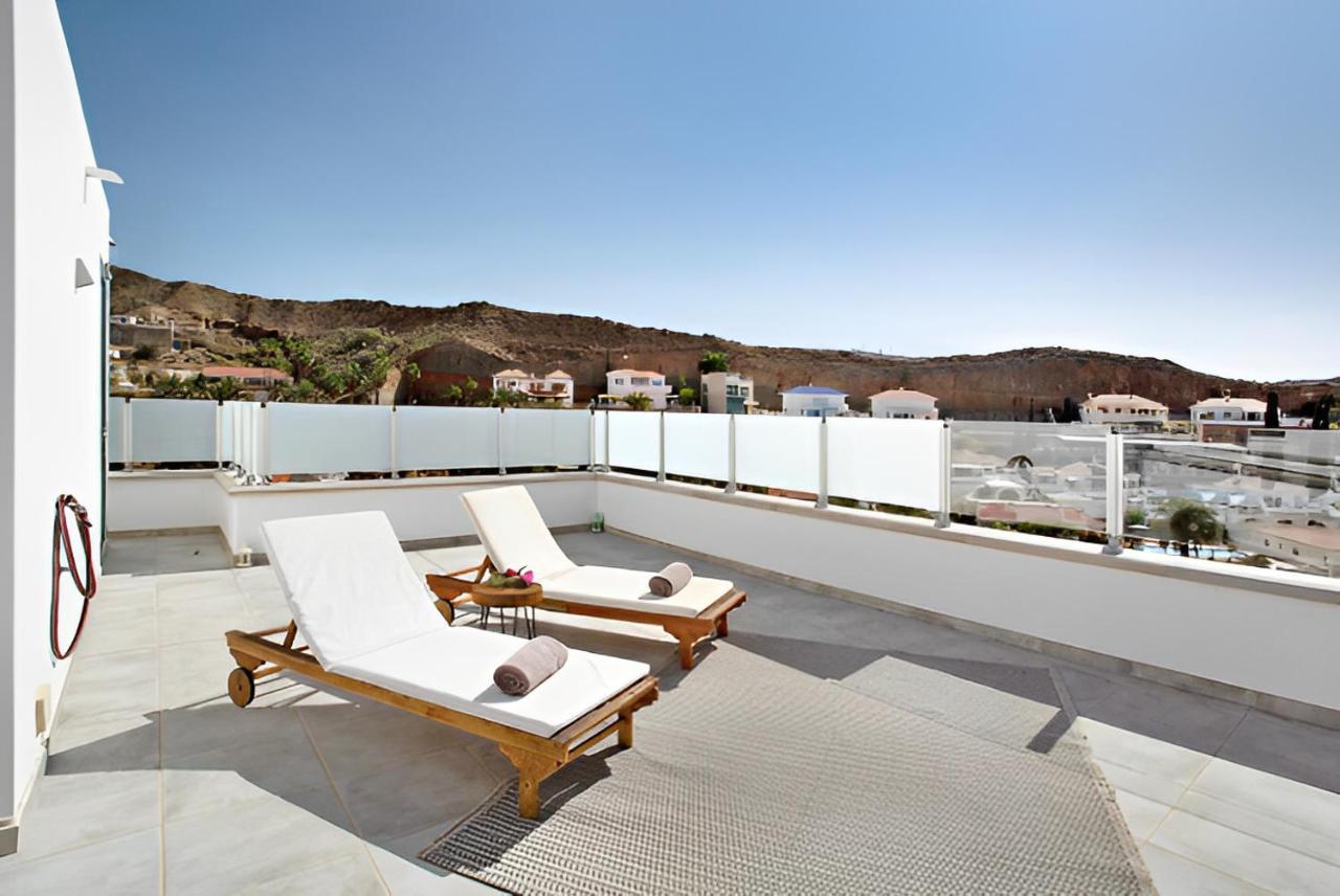 Dream Villa With Heated Pool, Rooftop & Ocean Views Mogán 外观 照片