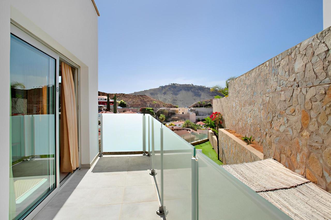 Dream Villa With Heated Pool, Rooftop & Ocean Views Mogán 外观 照片