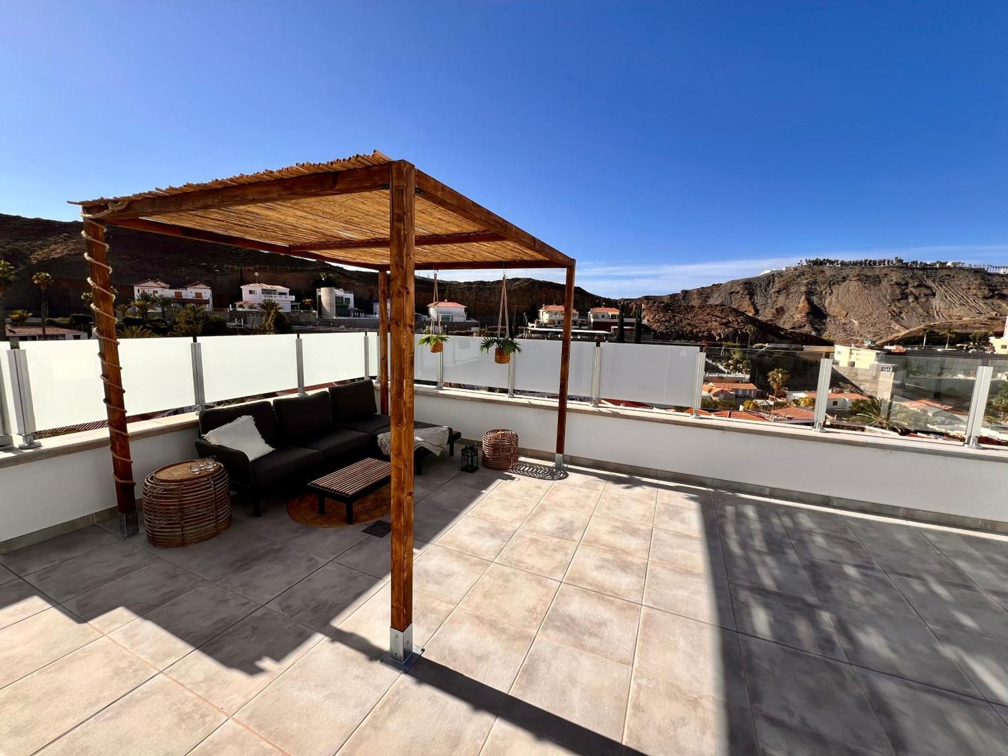 Dream Villa With Heated Pool, Rooftop & Ocean Views Mogán 外观 照片